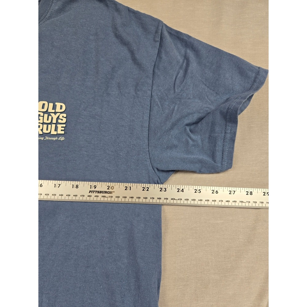 Old Guys Rule Mens XL Blue Golf Graphic T-Shirt Playing Through Life Cotton Tee - Picture 4 of 8